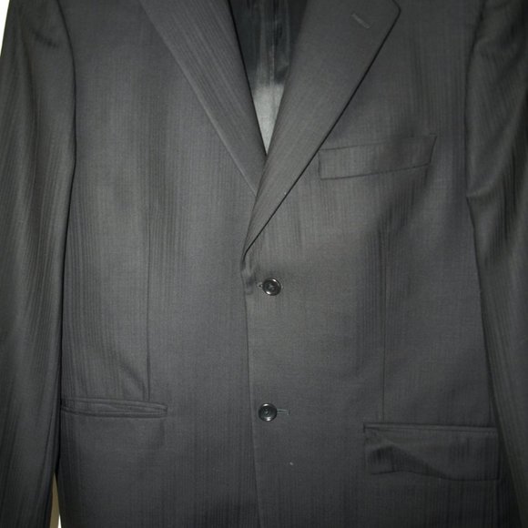 Angelico Gianni Manzoni black Italian wool suit jacket sz 40 drop 6R - Picture 3 of 11